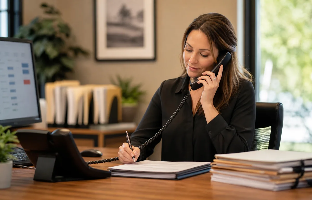 A home-service office following up on an approved open estimate.