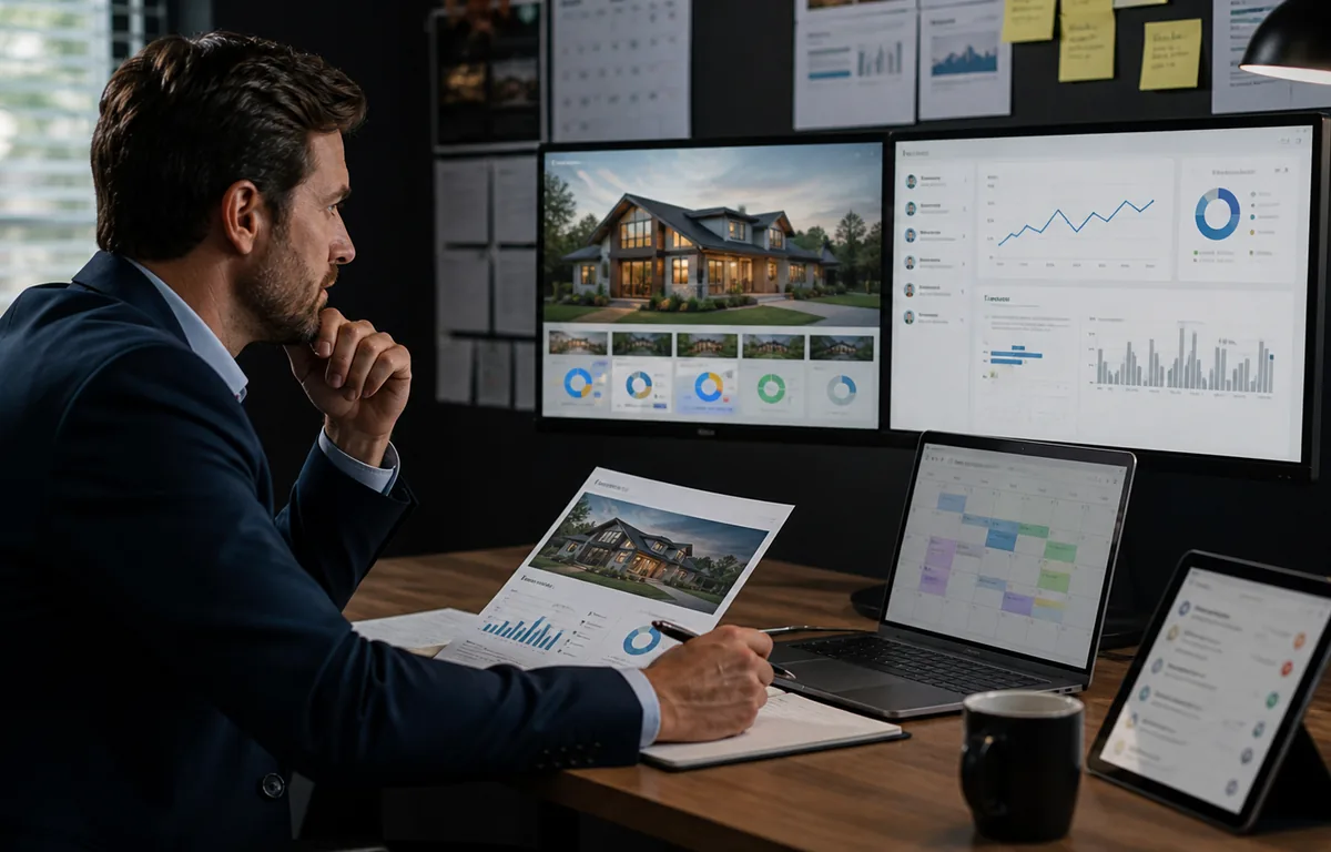 A listing professional reviewing property activity and market signals.