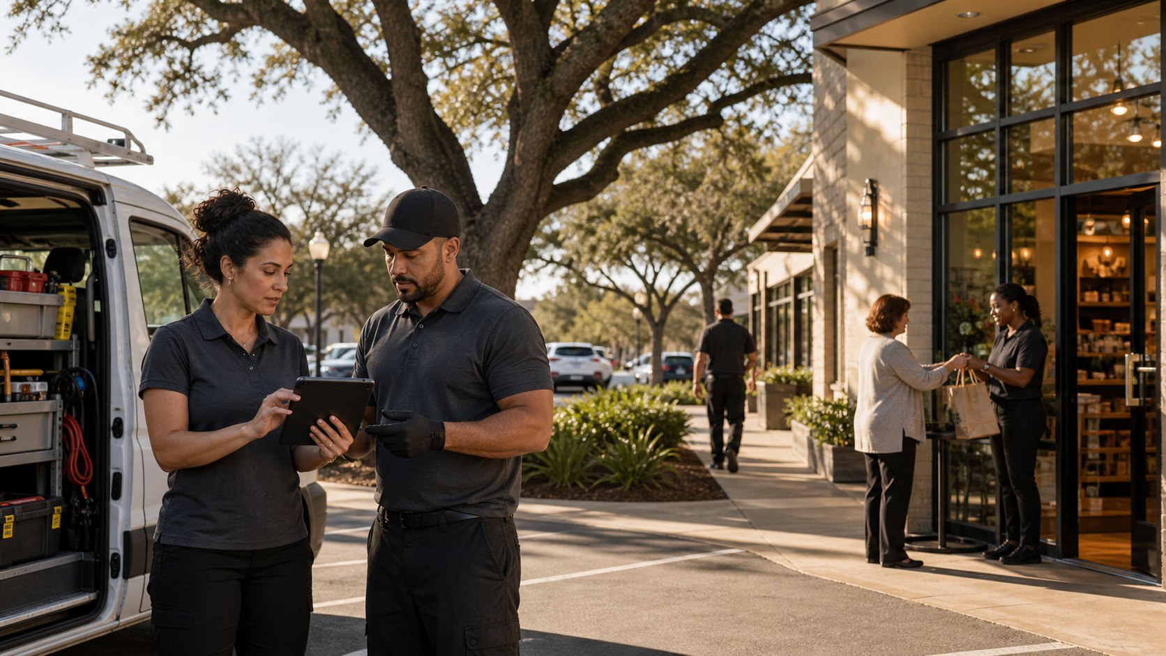 Pearland local business operators coordinating field and customer work