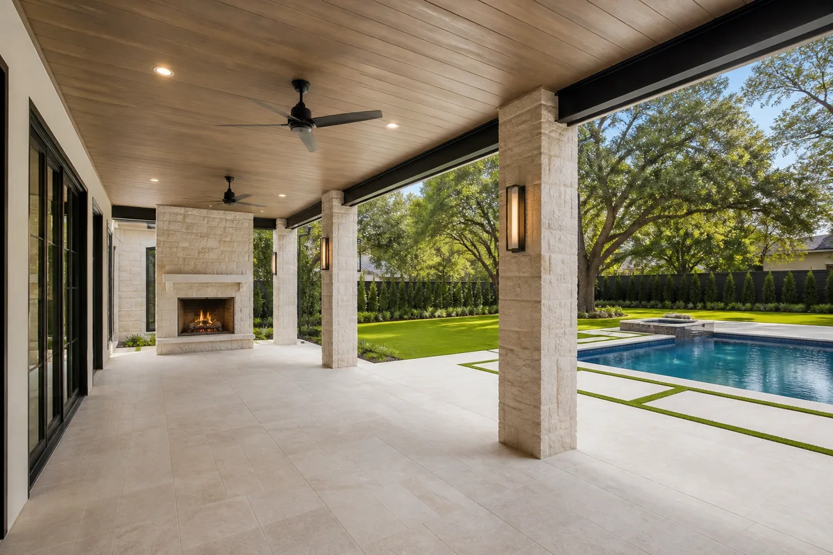 Covered Patio at the Grand Oak Residence