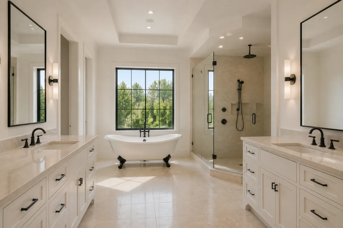 Primary Bathroom at the Grand Oak Residence